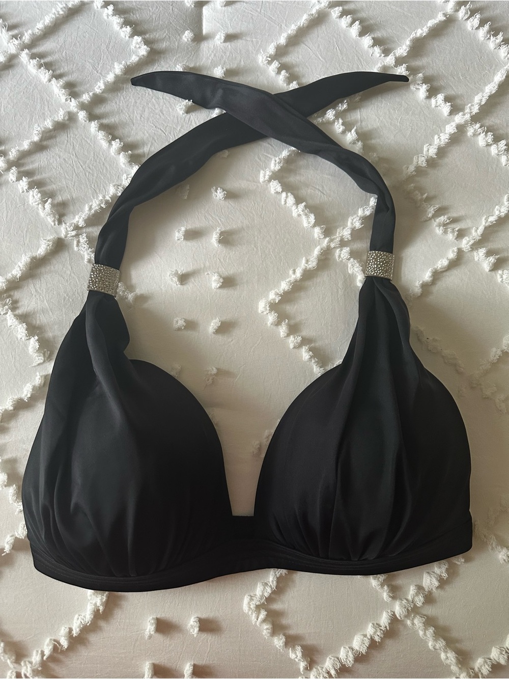 VENUS Black Halter Bikini Top